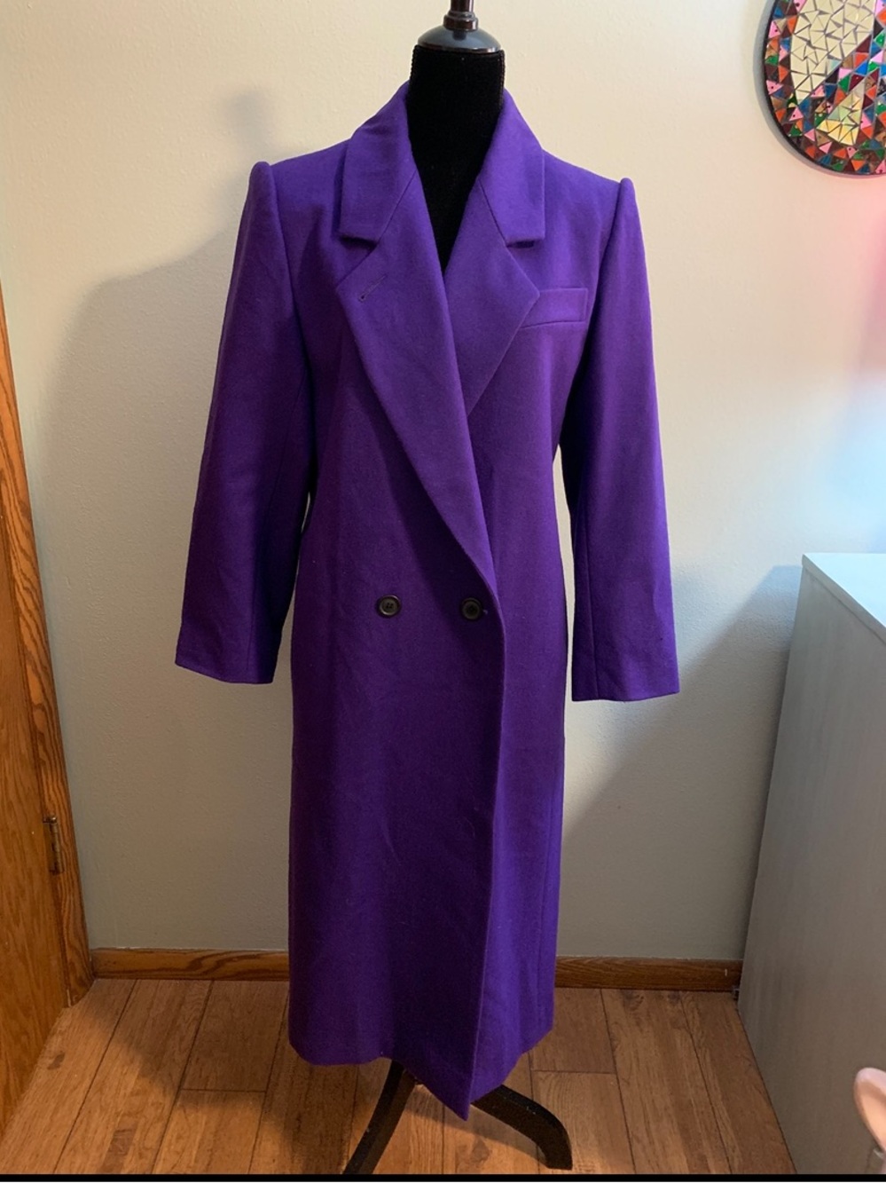 Adolfo Classics Purple Wool Coat